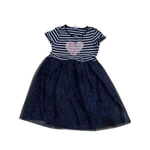 GAP Girls' Tutu Dress 3-4 Years Multicolor Striped Heart Party Dress